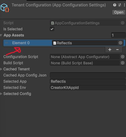 Add the downloaded configuration to the App Assets list